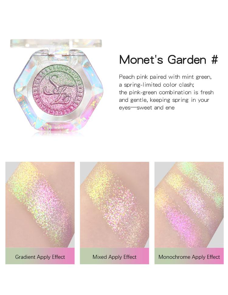 SheenEffect Monet’s Garden Collection Eyeshadow,Multichrome Face Highlighter Palette,Shades for Party & Festival Looks，High-pigment, Zero Fallout, Vegan & cruelty-free, Buildable Glitter Finish Cosmetic Bronzer