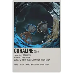 SIPMAN Vintage Movie 90s Room Aesthetic Coraline Canvas Print Home Decorations Posters for Room Aesthetic Wall Art Poster