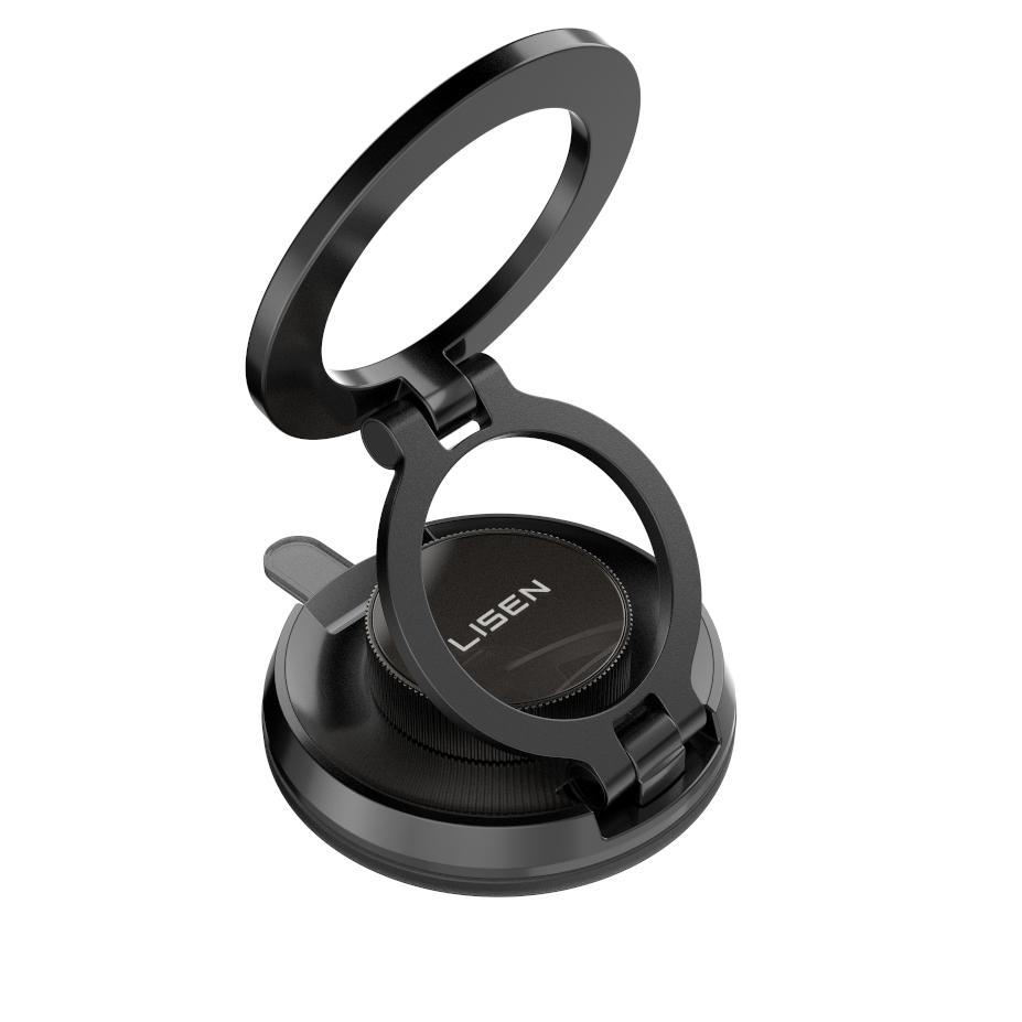 LISEN Ultra Slim Phone Holder, Magnetic Phone Holders for Your Car, Vacuum Phone Mount for Car Accessoriesfor Women Men Interior Jeep BMW, SuctionPro Gifts Kits, for iPhone 17 Pro Max 16 15 14 13