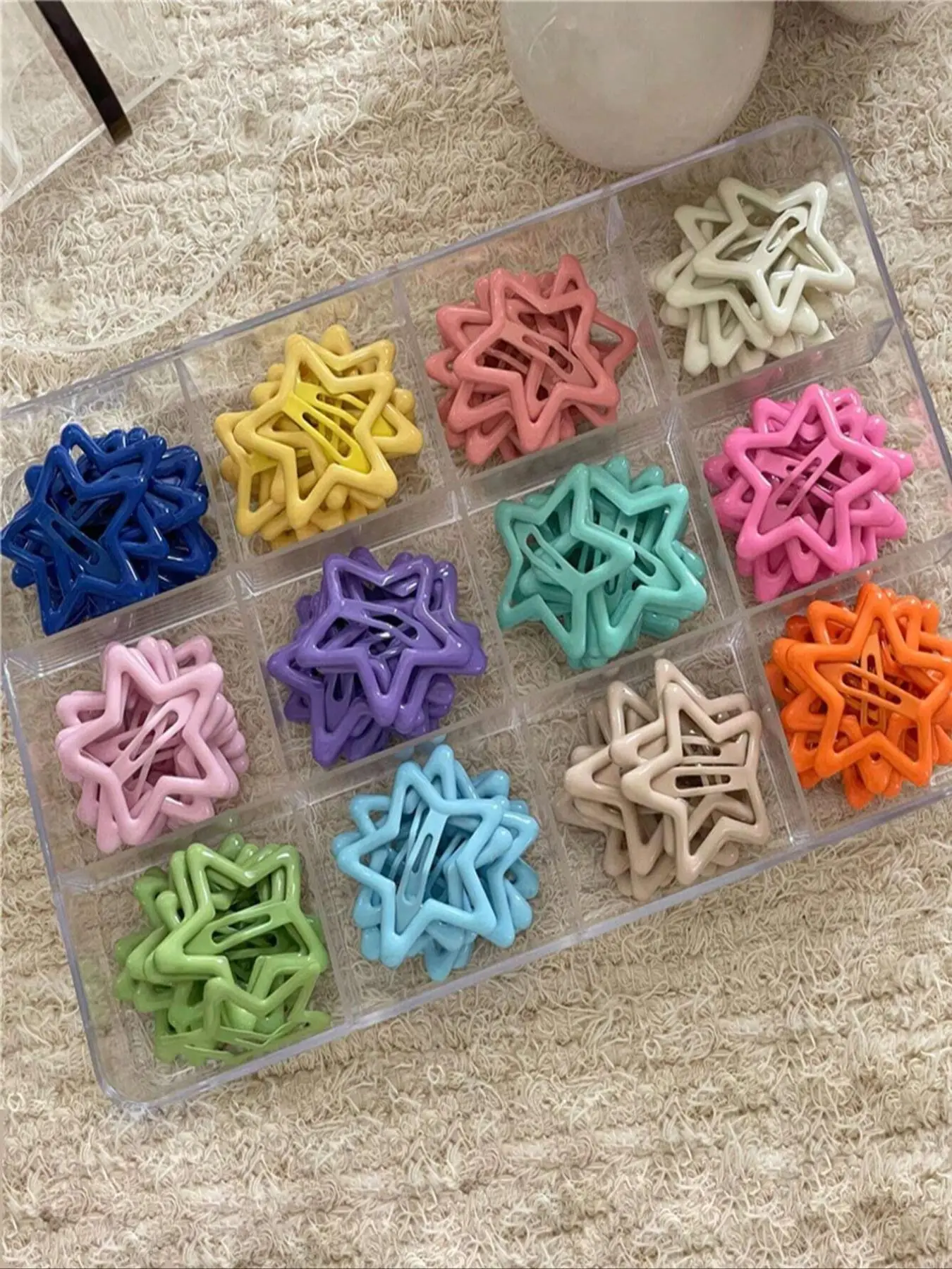 Random Color Hollow out Star Design Hair Clip (15pcs), Cute Fashionable Star Snap Clip for Women & Girls, Adorable Hair Accessories for Daily Wear