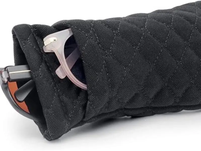 Soft Glasses Case with Cleaning Cloth - Double Eyeglass Case for Women and Men