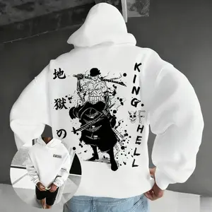 OP Zorro Anime Unisex Streetwear Style T-Shirt Hooded Sweatshirt Streetwear Casual Pullover Hoodie Graphic Print Spring Autumn Tops