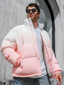 Men's Winter Jacket, Color-blocked Stand-upCollar Warm Coat, Casual Breathable ZipperedJacket, Suitable For Hiking And Winter Activities puffer jacket, men jackets for winter