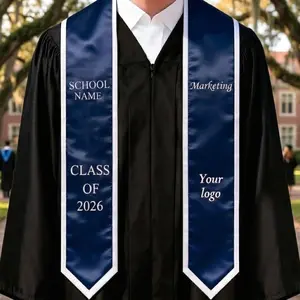 Custom Your Design Text Logo Graduation Stole, Personalized Graduation Print Sash with Name, Class of 2026 Graduation Stole, Graduation Gift