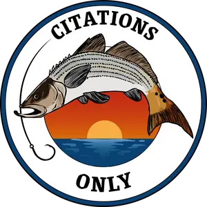 Citations Only Fishing Sticker 4"x4" - White Background
