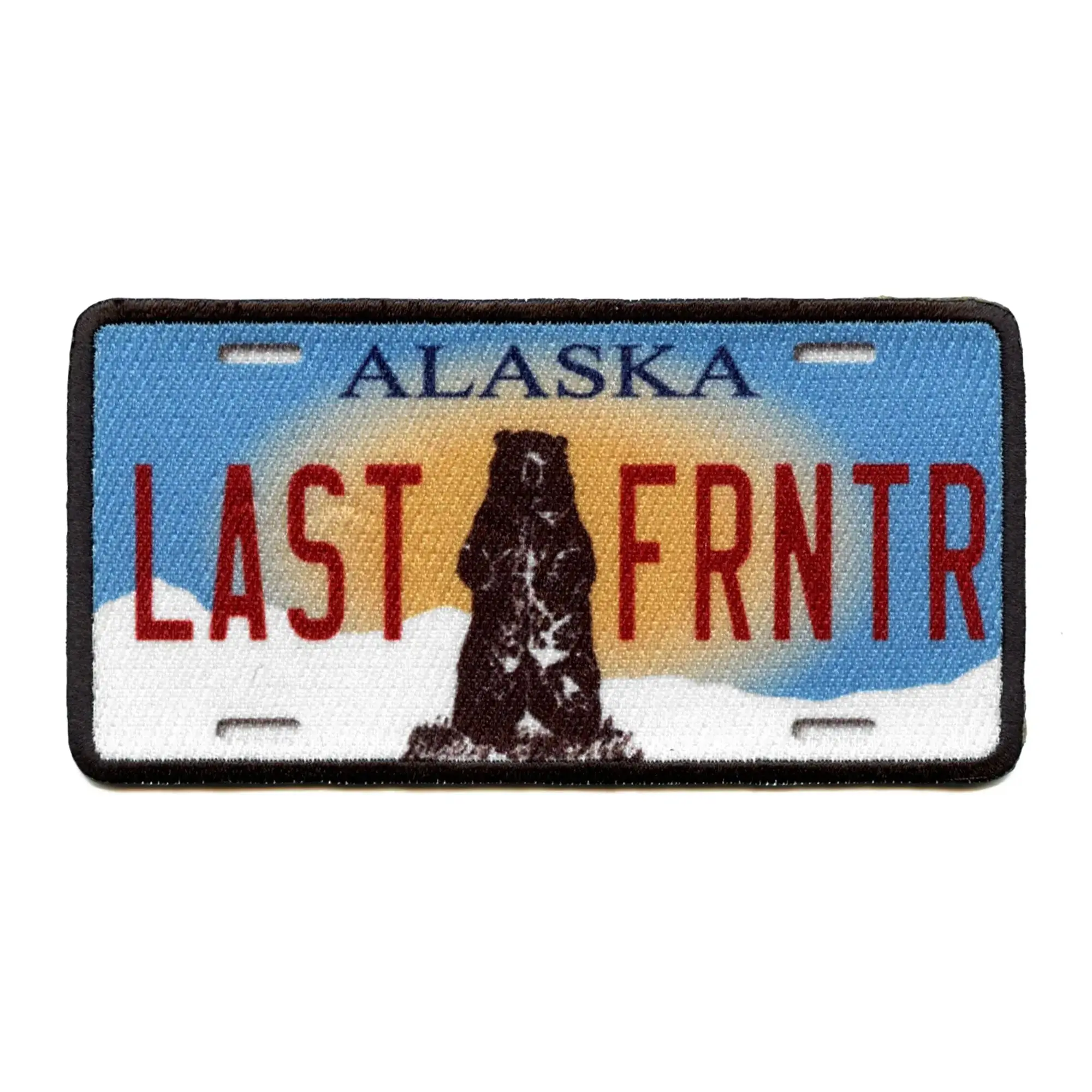 Alaska License Plate Patch Last Frontier Sublimated Iron On