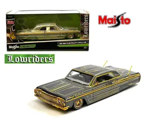 Maisto Diecast Model Car 1:24 1964 Chevy Impala SS Lowrider Grey Design Lowriders Collectible Toy Vehicle