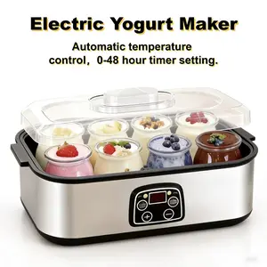 1400ml Digital Yogurt Maker with 8 Jars | 0-48H Timer & Constant Temperature Fermentation
