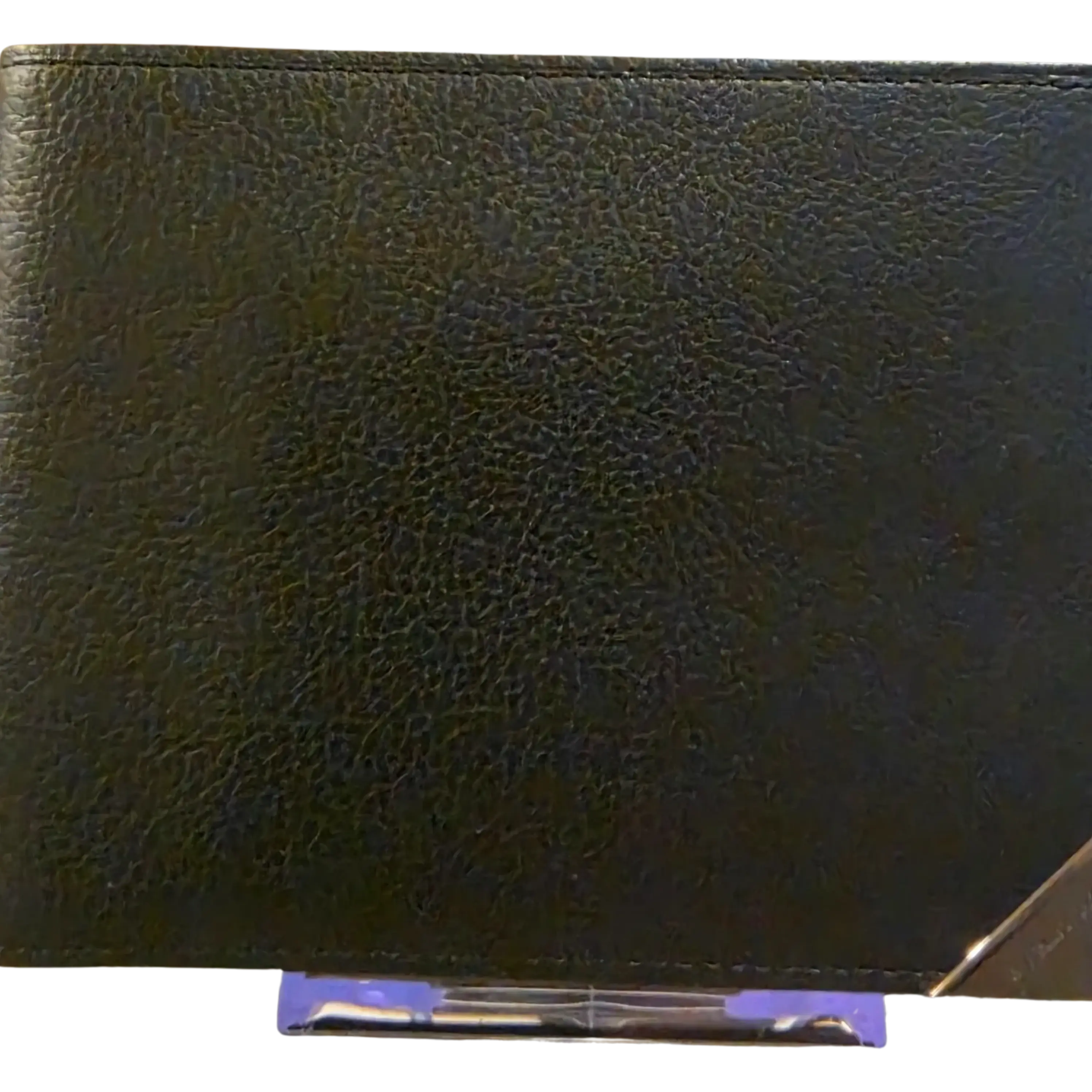 Pre-owned BURBERRY Leather Small leather goods Textured w/Logo on The Corner Bifold L1224
