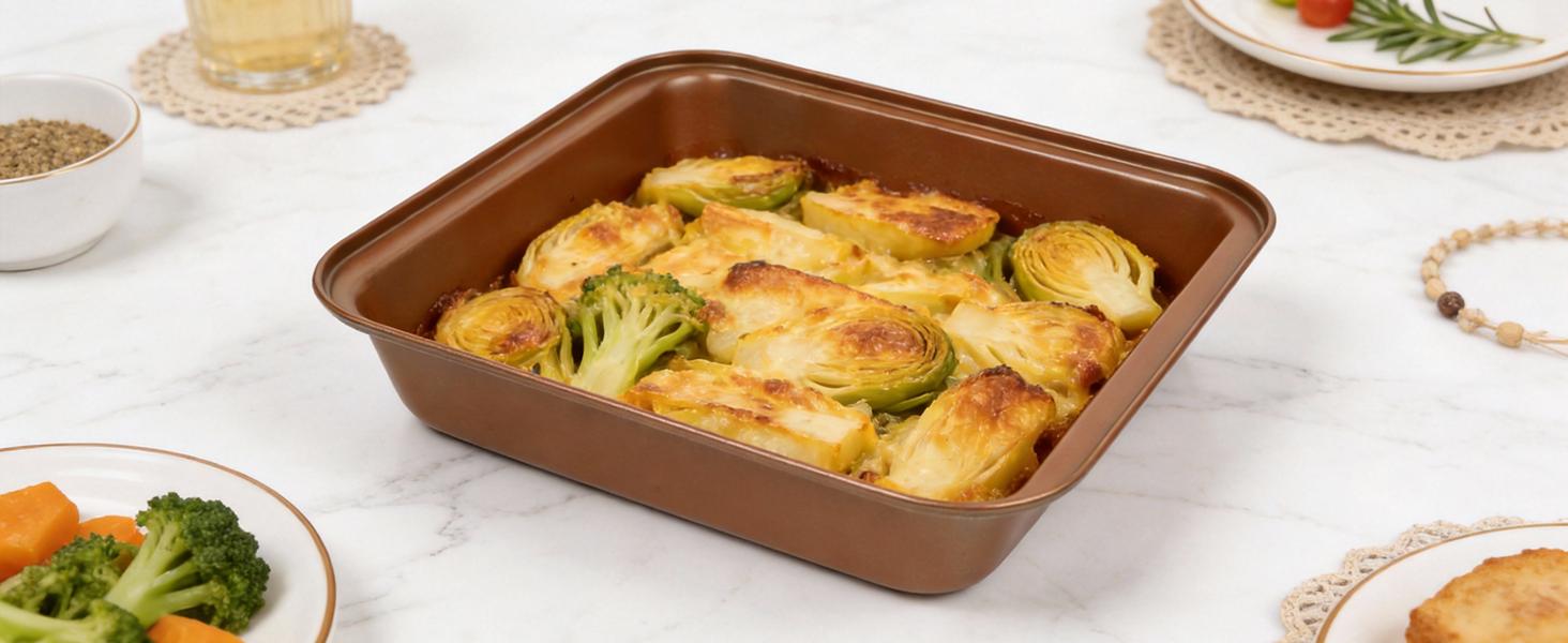 10-Piece Nonstick Bakeware Set, Carbon Steel, Oven Safe Baking Pans, Cookie Sheets, Baking Trays, Bakeware for Bakers, Kitchen Cooking Utensils