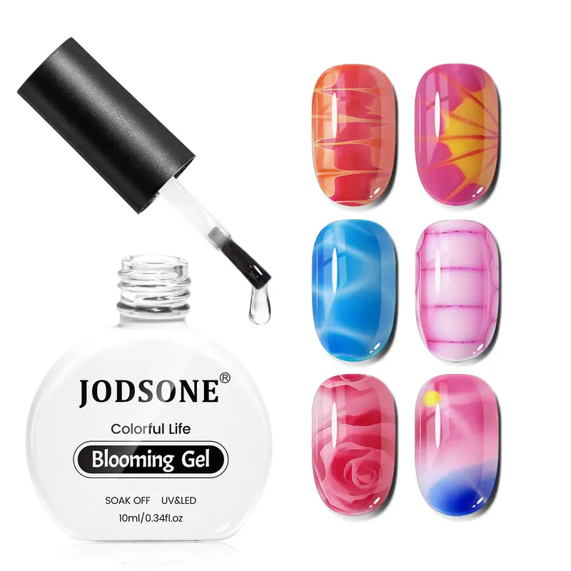 JODSONE 10ML Clear Blooming Gel Nail Polish, Nail Art Tool for Spreading Effects, Marble Patterns, Floral Print & Watercolor Designs, Ideal for Women