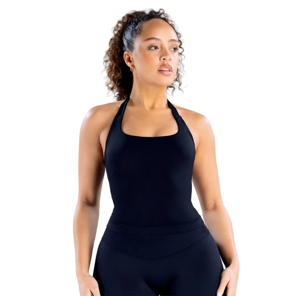 <WITH LOGO> DFYNE Halter Top and Shorts/Leggings Set - Seamless shaping design, hip-lifting design, women's sportswear set, suitable for various occasions such as yoga, fitness, cycling, hiking, running, sports, and outdoor leisure