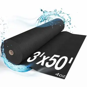 Non Woven Geotextile Fabric, 3ft x 50ft 4 oz BEST for Erosion&Construction Projects, French Drains, Retaining Walls, Underlayment, Drainage, Industrial Fabric