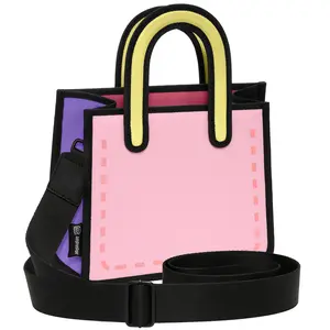JumpFromPaper 2D Cartoon Style Small Tote (Flat) - Pop Art Crossbody Bag for Women, Unique Designer Shoulder Purse