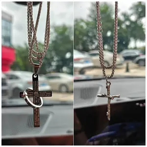 Retro Metal Cross Ornament,General Motors Decoration,Rearview Mirror Decoration,Vintage Cross Necklace,Vintage Ring Decoration,Christian Faith
