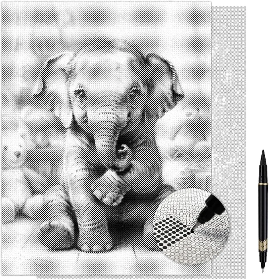 Nursery Guardian Elephant Dot Painting Kit for Adults — 13×17 Canvas with Dual-Tip Marker