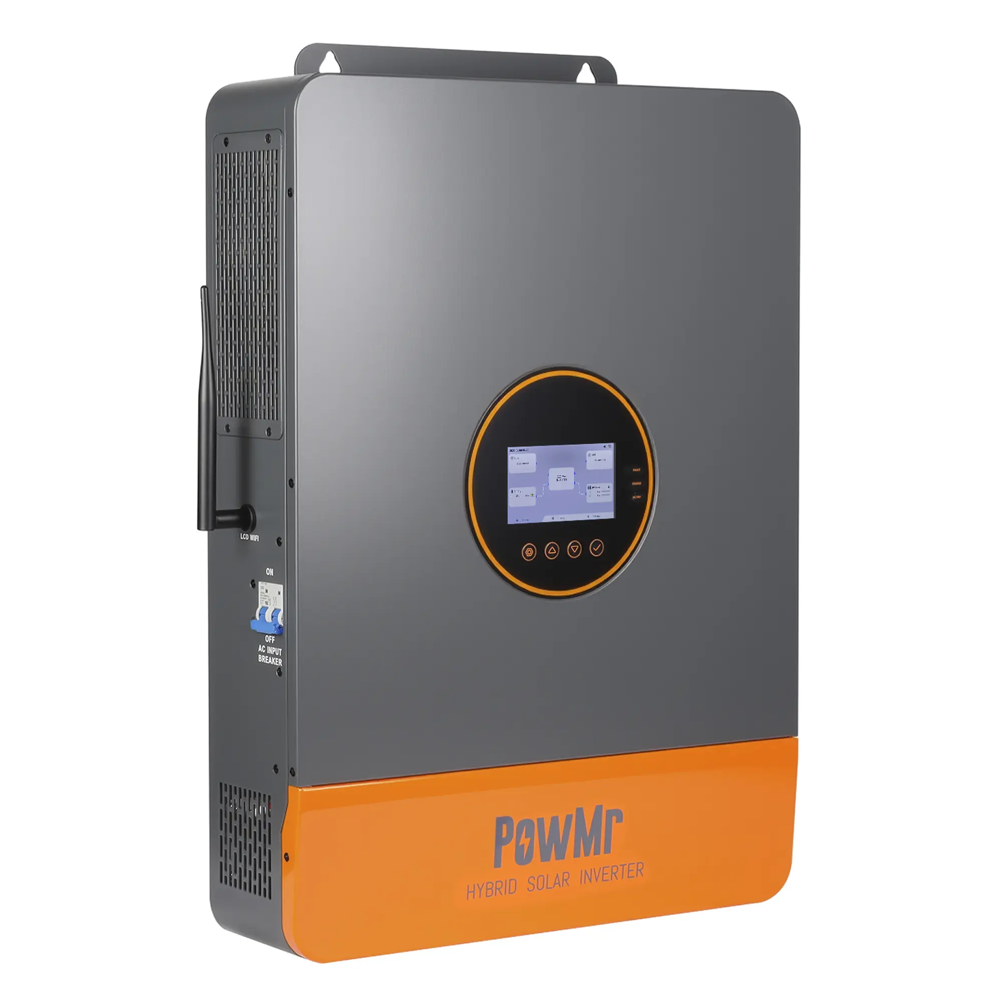 PowMr 12KW 48V Modern Hybrid Solar Power Inverter with 200A MPPT Controller, 110V-220V Split Phase Off Grid, 500V Max PV, LCD Display, Parallel Support for Home Use (Compatible with Flooded Lead-Acid, Vented Sealed Gel, NiCd, Lithium Batteries), Multi, Mp