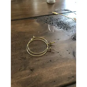 dangle cross hoop earrings