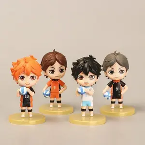 2026 new Hinata Shoyo Volleyball Anime Figure 4PCS Set Poseable Model Toy Gacha Collectible Shelf Decor Trendy Gift
