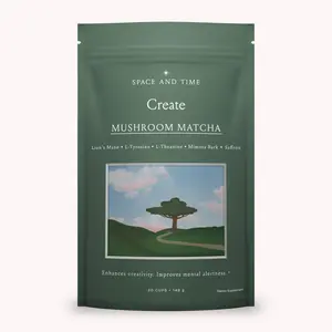 Space And Time - CREATE - Mushroom Matcha - Adaptogenic Drink Blend for Enhanced Cognitive Function and Creative Output - Packed with Natural Nootropics like Saffron, Lions Mane, L-Theanine, Mimosa Bark Extract - 20 servings  (5.25 Oz)