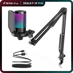fifine A6T USB Gaming Microphone Kit for PC,PS4/5, Podcast Condenser Mic with Boom Arm, Pop Filter, Mute Button for Streaming Discord Twitch Podcasts Videos, dealsforyoudays,father'sdaygifts