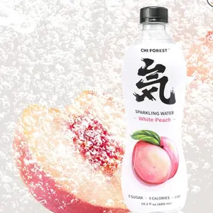 Chi Forest Genki FOREST Sparkling Water White Peach- 0 Sugar and 0 Calories Carbonated Water Beverage Natural