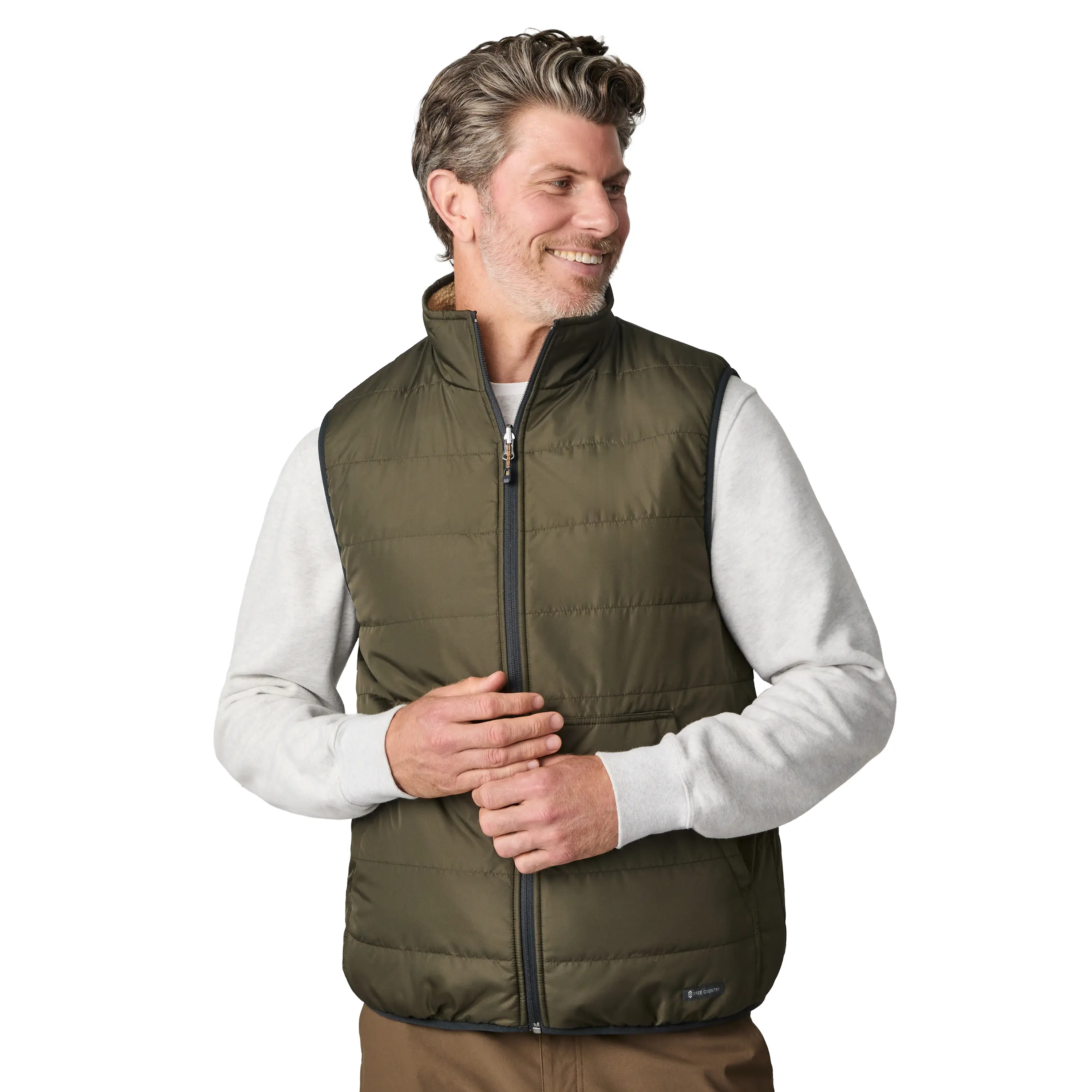 Free Country Men's Atlas II Quilted Reversible Sherpa Vest