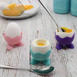 Silicone Egg Cups 3pcs| Multicolor Soft Silicone Kitchen Egg Rack| Durable, Flexible, and Slip-resistant Design| Perfect for Boiling Eggs and Decorative Display