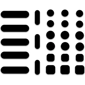 Universal Webcam Covers - Privacy Protection Accessory, No Residue Application, Safe Screen Closure - Dots,Squares and Bars, 26 Pieces - Black