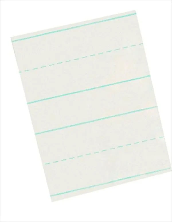 School Smart 085212 White Newsprint Guided Writing Paper - 8.5x11 in., Wide-Ruled (0.75 in), 0.37 in Broken Midline, 0.37 in Skip Space, Descender Room, 500-Sheet Pack for Grade 2, Controlled Writing, All Seasons