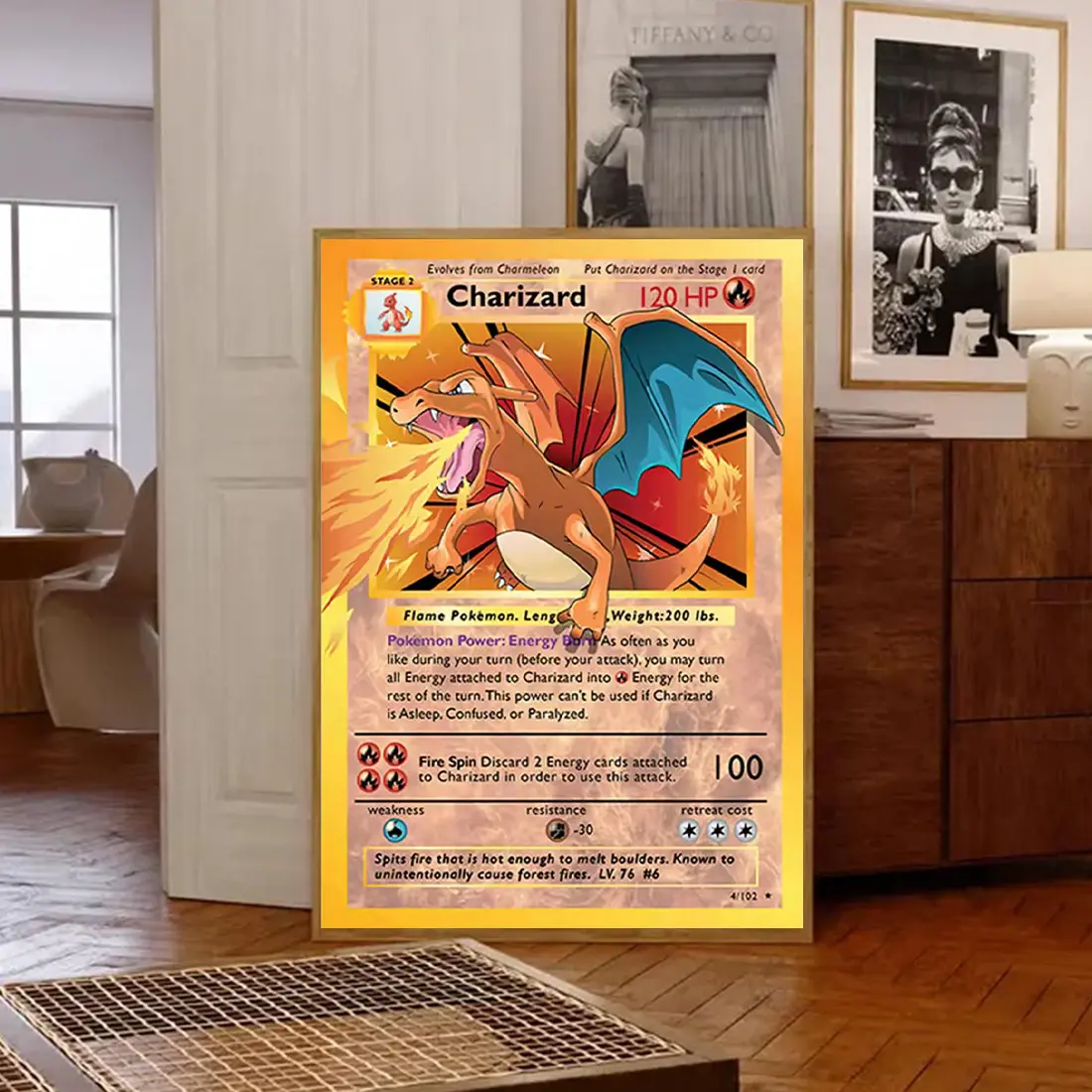 Pokemon Charizazd Cartoon Card Poster ,Charizazd Pokemon Poster Anime  Canvas Sticky Wall Art Printing Waterproof Home Living Bed Room Bar  Aesthetic Decor - TikTok Shop