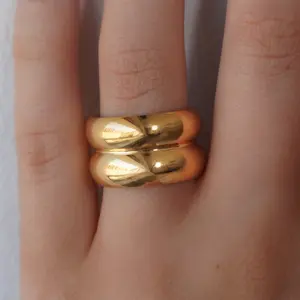 EVRY JEWELS Gold or Silver Plated Women's Hypoallergenic Stack It Up Ring