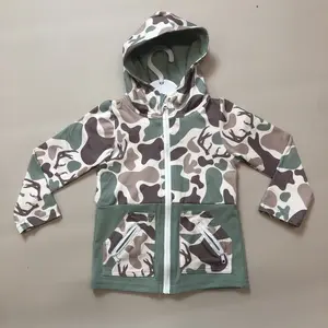 Kids Boy Hoodies Camo Hunting Zip Pockers Winter Shirt Boy Winter Top Jacket
