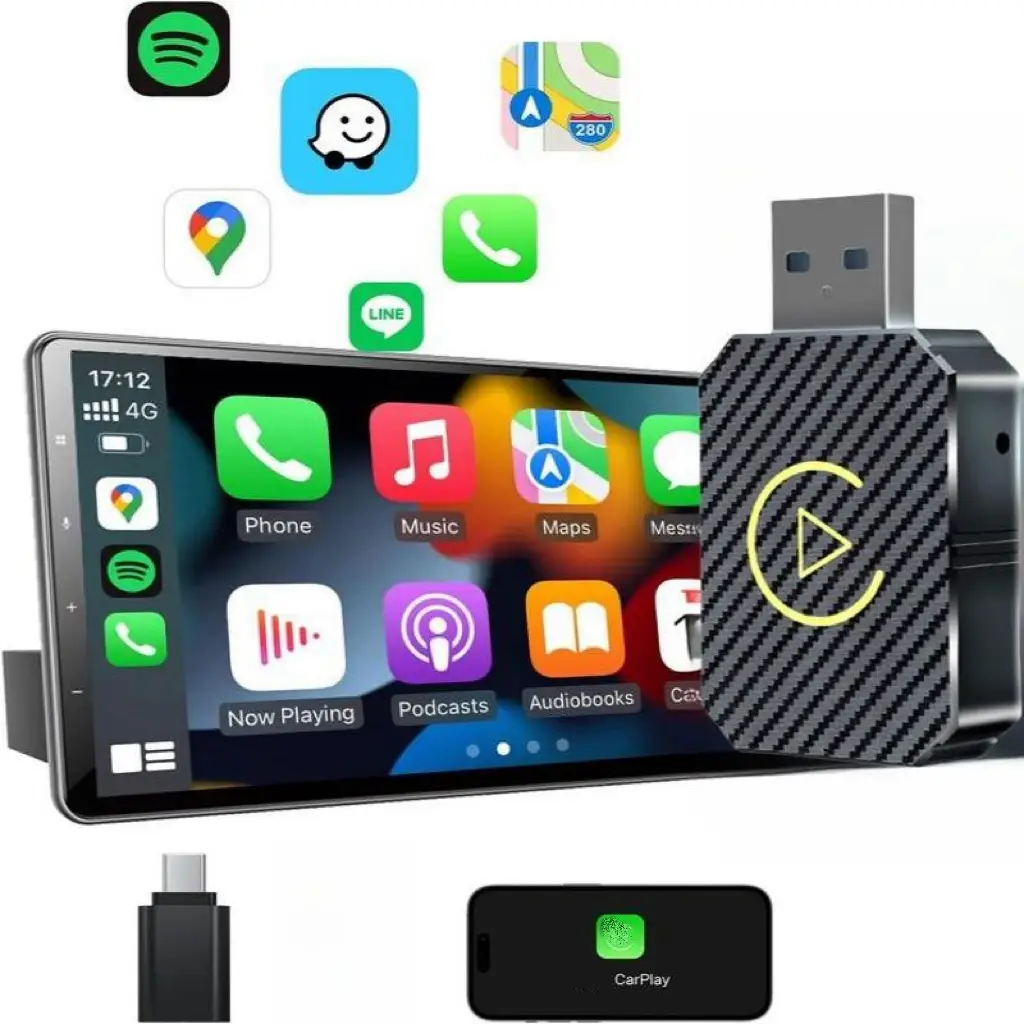 2 in 1 Wireless CarPlay Adapter Converts Wired to Wireless