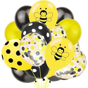 Finiypa Happy Bee Day Balloons Arch 60pcs Yellow Bee Balloon Garland Kit Bumble Bee Balloons for Bee Party Decorations,Baby Shower,Gender Reveal Decorations, Graduation, Honey Birthday Party Supplies