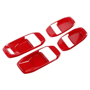 For 2018+ Jeep Wrangler JL& Gladiator JT 4-Door Car Door Handle Bowl Cover Decor Trim Car Interior Accessories Red Decoration