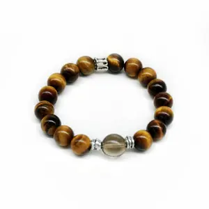 Massive Beads Yellow Tiger's Eye Stone of Release Stress Handmade Yoga Stretch Elastic Bracelet Natural Stone Crystal Healing Power Energy Gifts