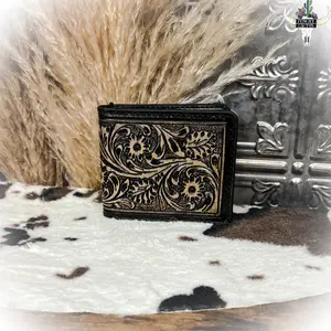 Warren Western Tooled Leather Bifold Men’s Wallet