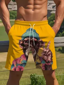 Men's Fashion Beach Shorts, Tie-Dye 3D Print, Casual Polyester Drawstring Waist, Lightweight Comfort, Summer Wear, Golf, Fishing, Basketball, Camping, Swimming, Beachwear, Swimming Trunks