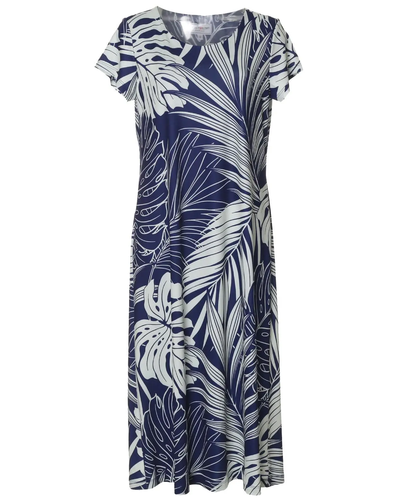 Palms Knit Dress Tea Length with Sleeves