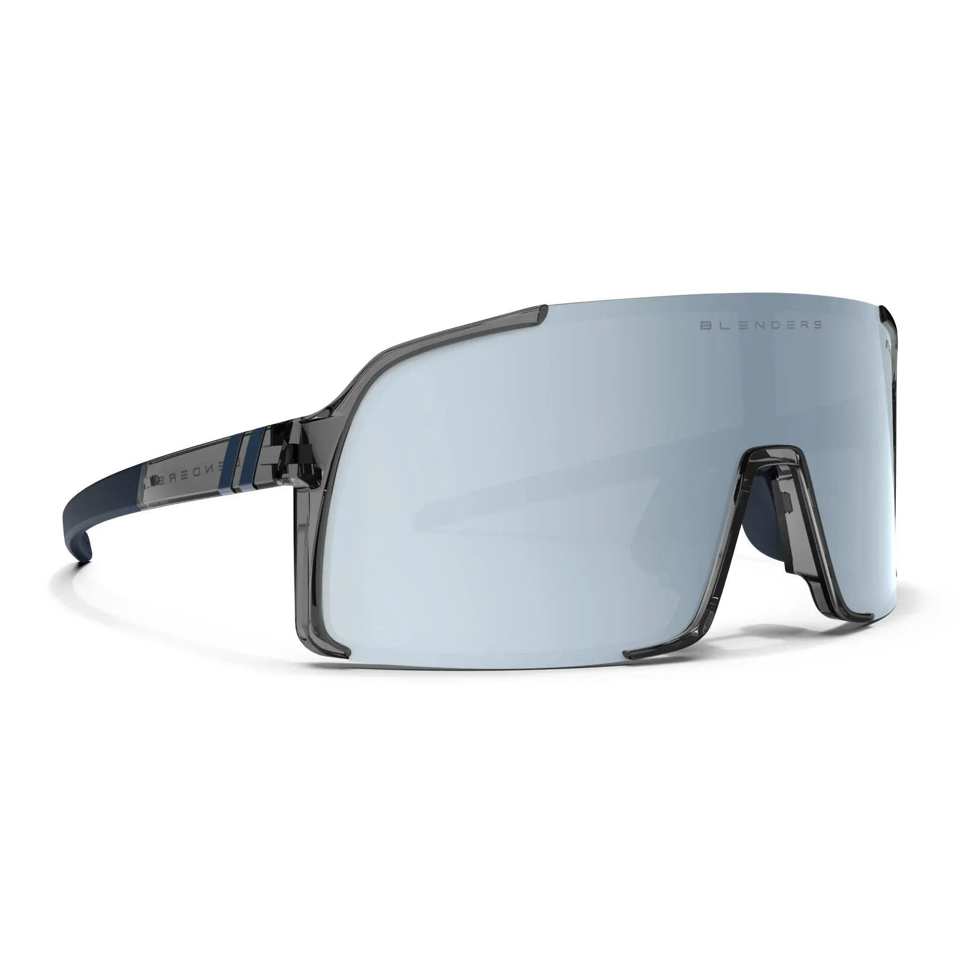 Mirrored Shield Sunglasses - Silver Lens Retro Modern Flat Top Mirror Lens Shield Sunglasses - zeroUV main image 2