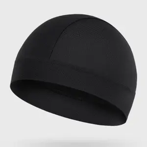 Summer Thin Breathable Mesh Skull Beanie Cap Sweat Absorbent Sport Cap under Helmet Liner Moisture Wicking Quick Dry Cycling Hat NONE