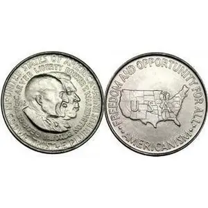 USED-Booker T. Washington and George Washington Carver Circulated United States Silver Half Dollar