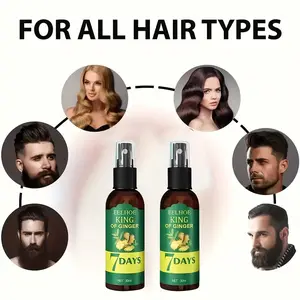 2pcs Ginger Hair Oil& Biotin Hair Serum, 7-Day Ginger Nourishing Scalp Massage for All Hair Types, Hydrating Hair, Thicker Stronger Hair, Perfect Valentine's Day& Mother's Day Gift for Women& Men