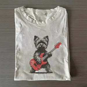 Comfort Colors Yorkie Rock Star T-Shirt, Vintage 90s Dog Playing Electric Guitar Graphic Tee, Animal Lover Gift, Unisex Fit Design, Gift for Men and Women