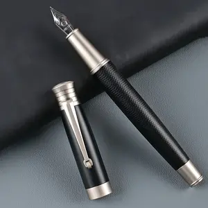 1 pc steel pen, 0.5 mm fine tip, 0.38 mm broad tip, art calligraphy, preferred for creative work, stainless steel pen holder/elegant, premium design, engraved grooves on the barrel, built-in converter, fits 3.4 mm diameter, suitable for schools, students,