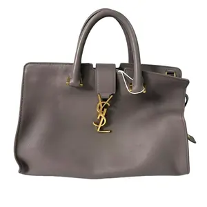 Pre-owned Leather Crossbody Bags Saint Laurent (YSL) Small Cabas Rive Gauche Bag in Grey Calfskin