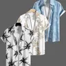 Men's Plants Print Floral Casual Tropical Style Short Sleeve Shirt, Regular Fit Button Down Top for Summer, Men's Clothes for Beach Vacation, button up shirt, Casual Stylish Menswear, Casual Button Shirts, Beachy Shirt, Menswear, Casual Summer Clothing