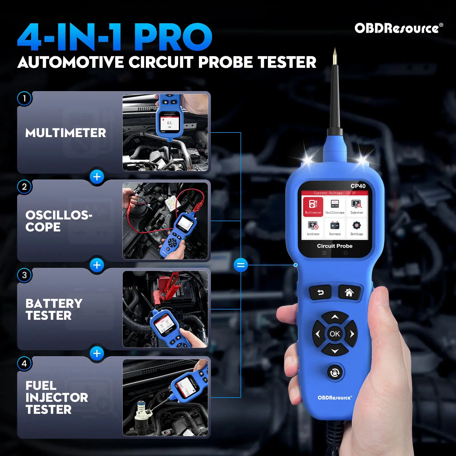 OBDResource PowerScan Circuit Tester Electrical Diagnostic Power Probe 12V/24V