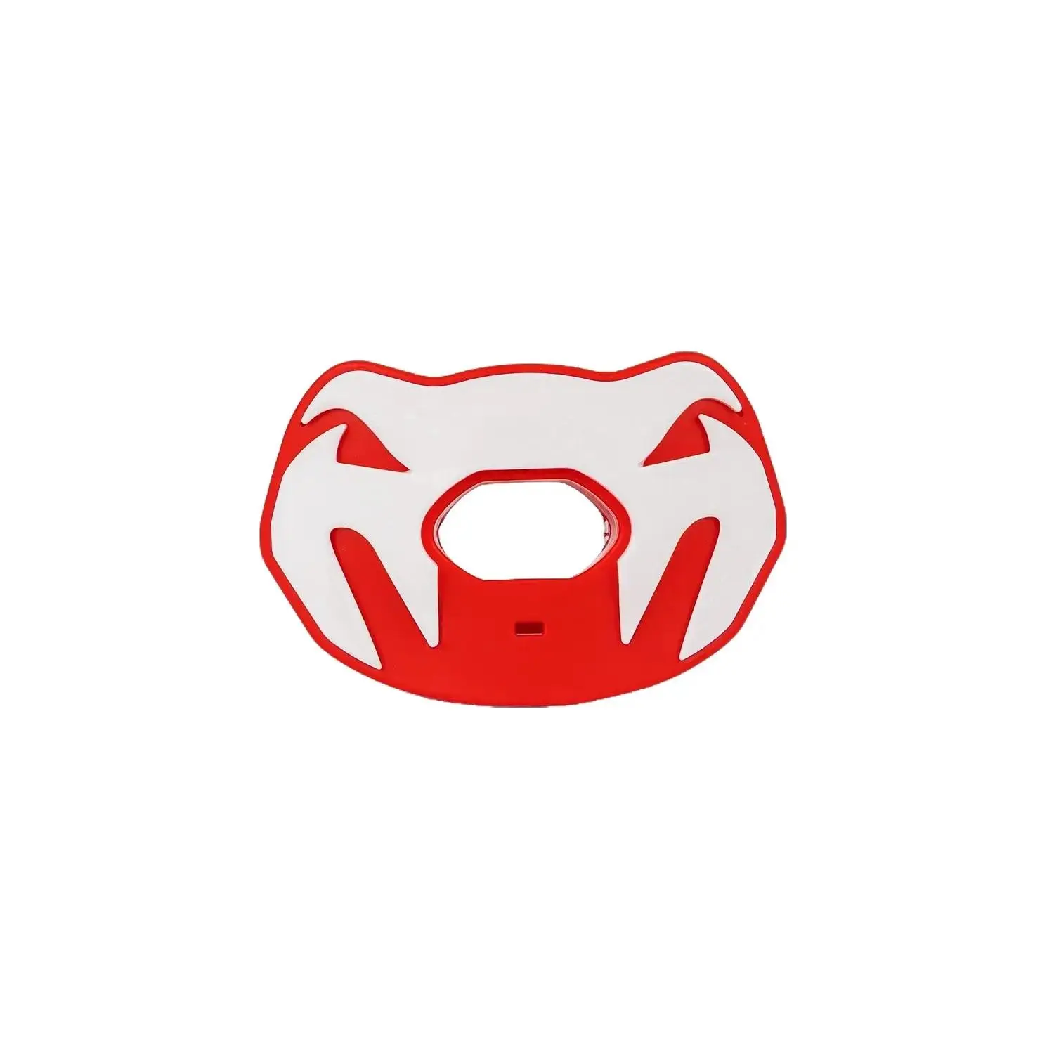 Venum Elite Logo Edition Football Mouthguard, No-Boil with Convertible Strap for Maximum Airflow and Secure Comfort - Red/White, Adults, Full Range Performance, Secure Fit, American Football, No-Boil Convertible